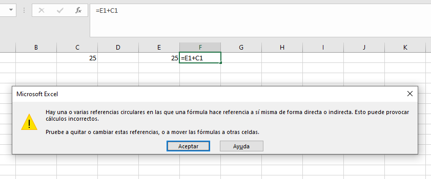 referencia circular excel indirecta