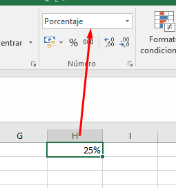 calcular porcetaje en excel