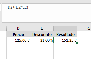 calcular porcetaje en excel suma