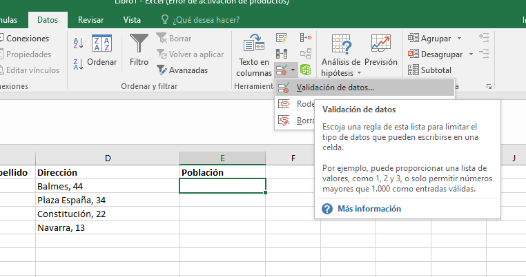 como hacer un desplegable excel