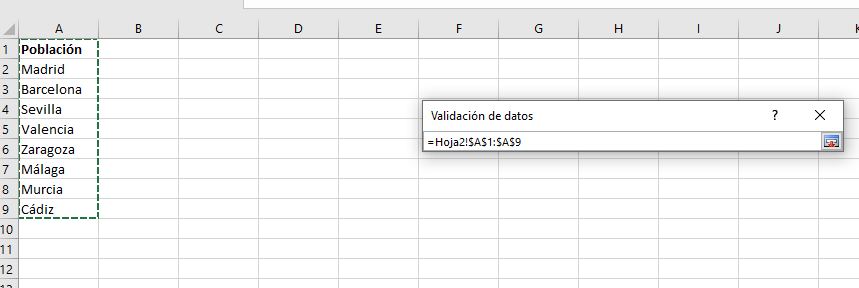 desplegable excel rapido