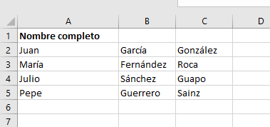 separar nombres y apellidos excel