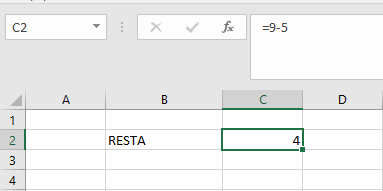 resta directa excel