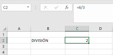 división directa excel