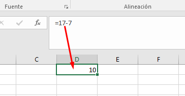 restar en excel