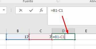 diferencia en excel