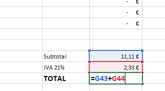 total factura excel