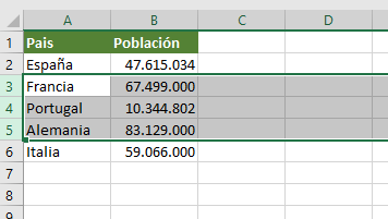 insertar una fila excel