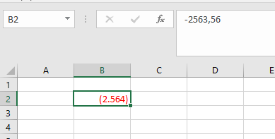 Dando Formato a un Número Negativo con Paréntesis