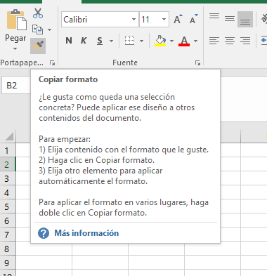 copiar formato excel